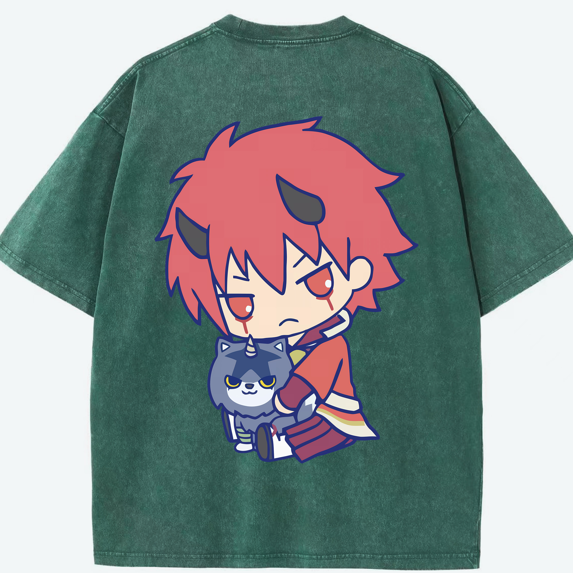 （画像用） 転スラ Regarding Reincarnated to Slime 綿100% ヴィンテージ風 半袖Tシャツ（背面プリント）